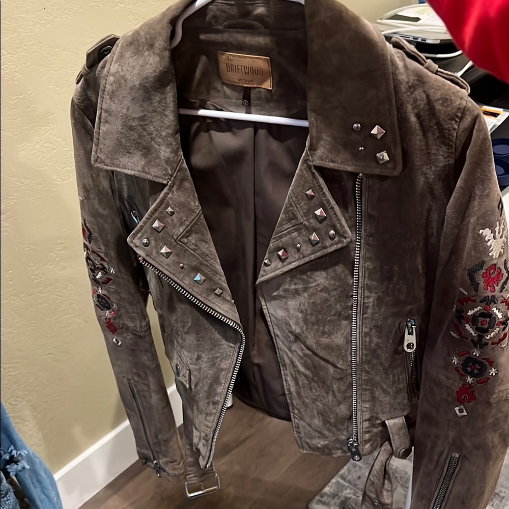 Suede moto jacket